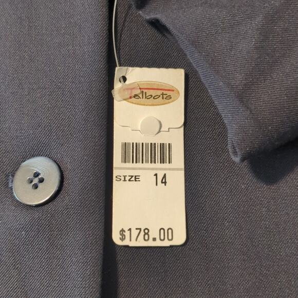 Talbots NWT Navy Button Front Collar Lined Wool Stretch Jacket Women's Sz 14 - Picture 6 of 9